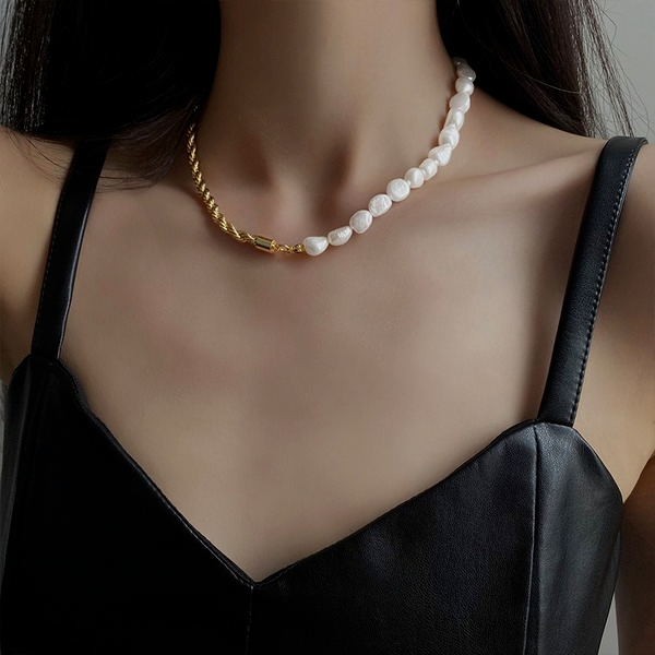 Bulk Jewelry Wholesale gold pearl pearl mosaic necklace JDC-NE-BY018 Wholesale factory from China YIWU China