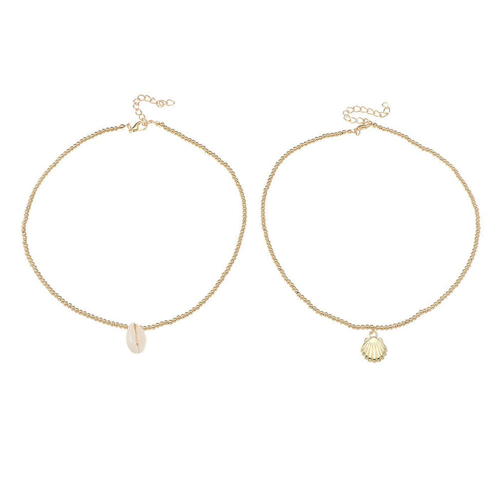 Wholesale gold pearl white shell necklace JDC-NE-E316 necklaces 奈珠 Wholesale Jewelry JoyasDeChina Joyas De China