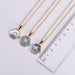 Wholesale Gold Plated Stainless Steel Blue Shell Letter Necklace JDC-NE-Aimi022 Necklaces 爱米 Wholesale Jewelry JoyasDeChina Joyas De China