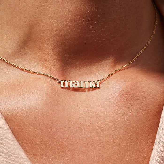 Wholesale Gold Plated Stainless Steel MAMA Mother's Day Necklace JDC-NE-JD386 Necklaces 杰鼎 Wholesale Jewelry JoyasDeChina Joyas De China