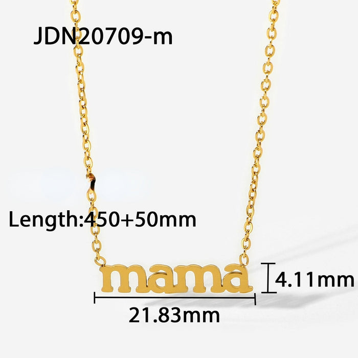 Wholesale Gold Plated Stainless Steel MAMA Mother's Day Necklace JDC-NE-JD386 Necklaces 杰鼎 Wholesale Jewelry JoyasDeChina Joyas De China