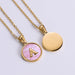 Wholesale Gold Plated Stainless Steel Pink Shell Letter Necklace JDC-NE-Aimi021 Necklaces 爱米 Wholesale Jewelry JoyasDeChina Joyas De China