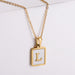 Wholesale Gold Plated Stainless Steel White Shell Letter Necklace JDC-NE-Aimi020 Necklaces 爱米 L Wholesale Jewelry JoyasDeChina Joyas De China