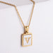 Wholesale Gold Plated Stainless Steel White Shell Letter Necklace JDC-NE-Aimi020 Necklaces 爱米 V Wholesale Jewelry JoyasDeChina Joyas De China