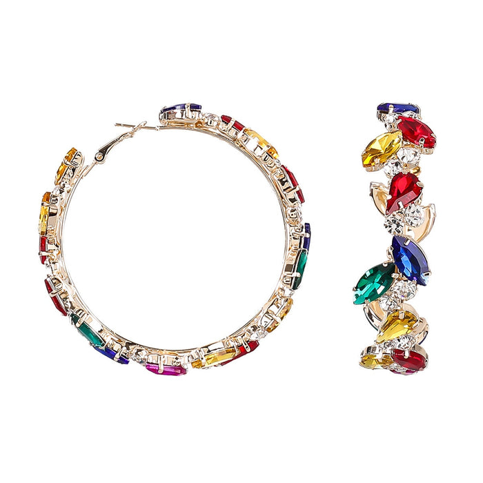 Wholesale gold Rhinestone Earrings JDC-ES-JL905 Earrings 氿乐 Color Wholesale Jewelry JoyasDeChina Joyas De China