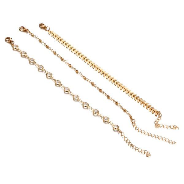 Bulk Jewelry Wholesale gold sequined arrow diamond alloy Anklet JDC-AS-F415 Wholesale factory from China YIWU China