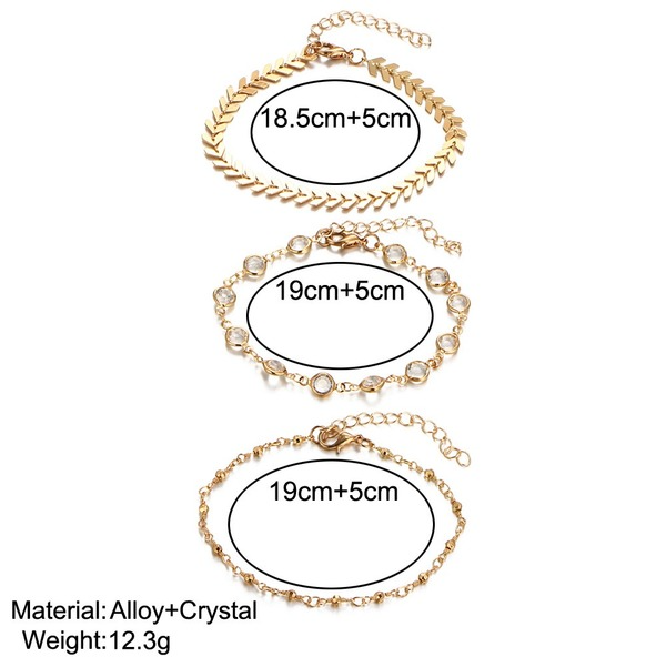 Bulk Jewelry Wholesale gold sequined arrow diamond alloy Anklet JDC-AS-F415 Wholesale factory from China YIWU China