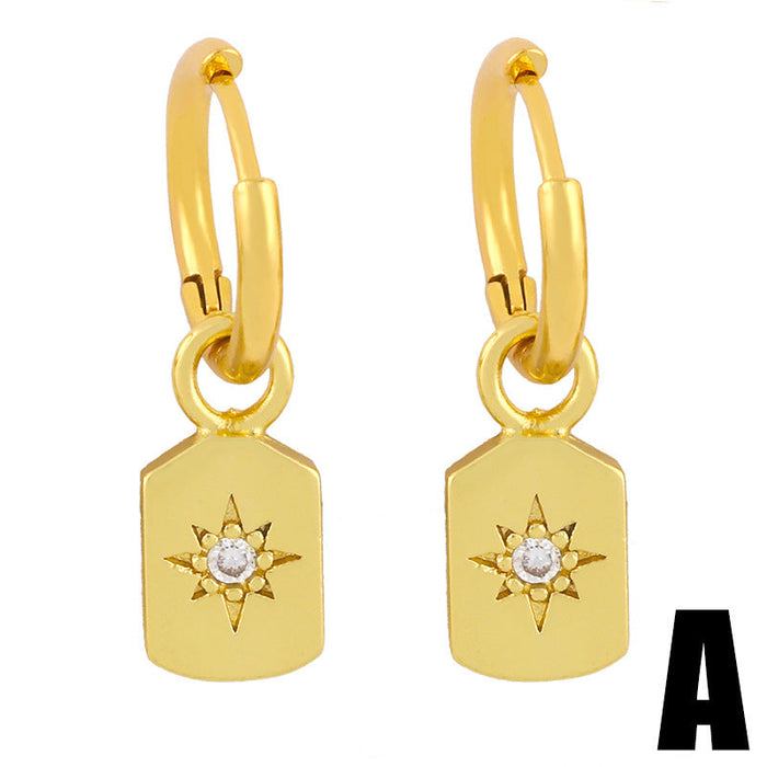 Wholesale gold six pointed star COPPER EARRINGS JDC-ES-AS040 Earrings 翱?N A Wholesale Jewelry JoyasDeChina Joyas De China