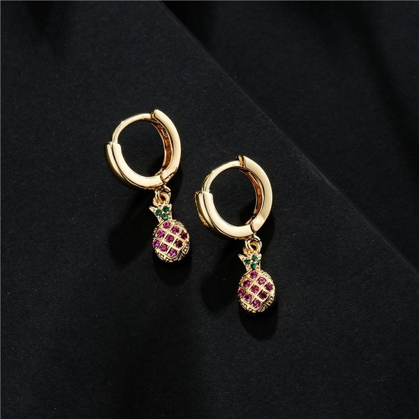 Bulk Jewelry Wholesale gold small pineapple copper micro-inlaid zircon earrings JDC-ES-ag141 Wholesale factory from China YIWU China