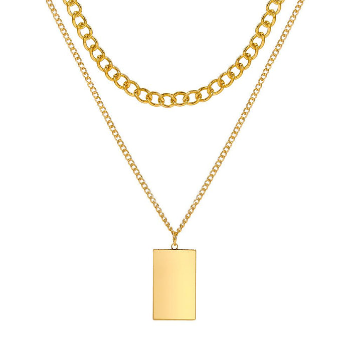 Bulk Jewelry Wholesale gold stacking multi-layer geometric alloy necklace JDC-NE-F342 Wholesale factory from China YIWU China