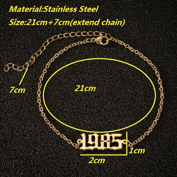Bulk Jewelry Wholesale gold stainless steel digital foot chain JDC-AS-GSSS001 Wholesale factory from China YIWU China