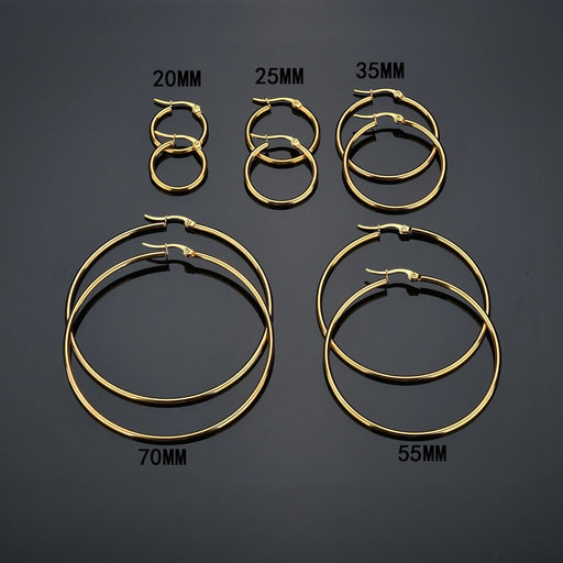 Wholesale gold stainless steel hoop earrings JDC-ES-RXSFL004 Earrings 尚芙乐 Wholesale Jewelry JoyasDeChina Joyas De China