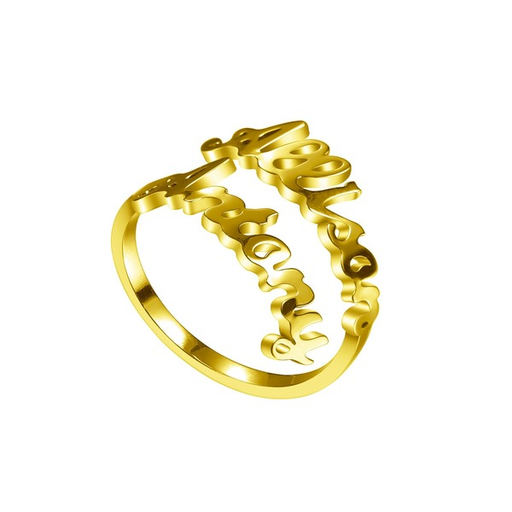 Bulk Jewelry Wholesale gold stainless steel name custom ring JDC-CRS-GSDY001 Wholesale factory from China YIWU China