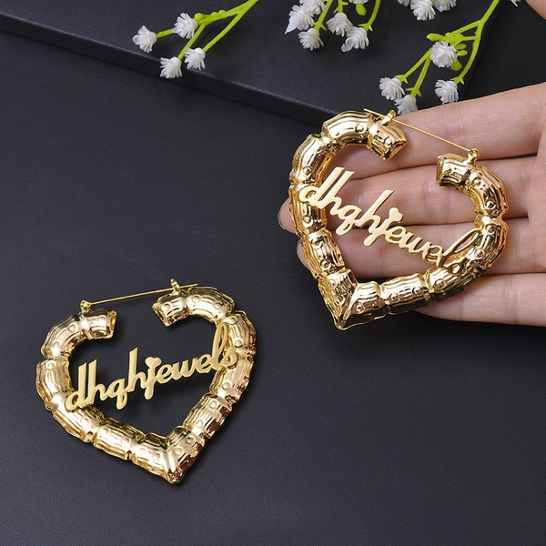 Bulk Jewelry Wholesale gold stainless steel name letter earrings DIY custom JDC-CES-GSDY004 Wholesale factory from China YIWU China