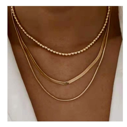 Wholesale gold three-layer alloy necklaces JDC-NE-TC214 necklaces JoyasDeChina Wholesale Jewelry JoyasDeChina Joyas De China