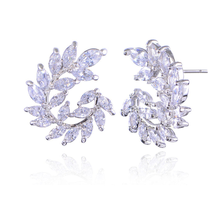 Wholesale gold zircon earrings JDC-ES-Mix015 Earrings 迷茜 silver Wholesale Jewelry JoyasDeChina Joyas De China