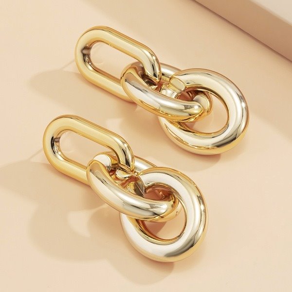 Wholesale golden acrylic chain earrings JDC-ES-XC335 Earrings 夏晨 Wholesale Jewelry JoyasDeChina Joyas De China
