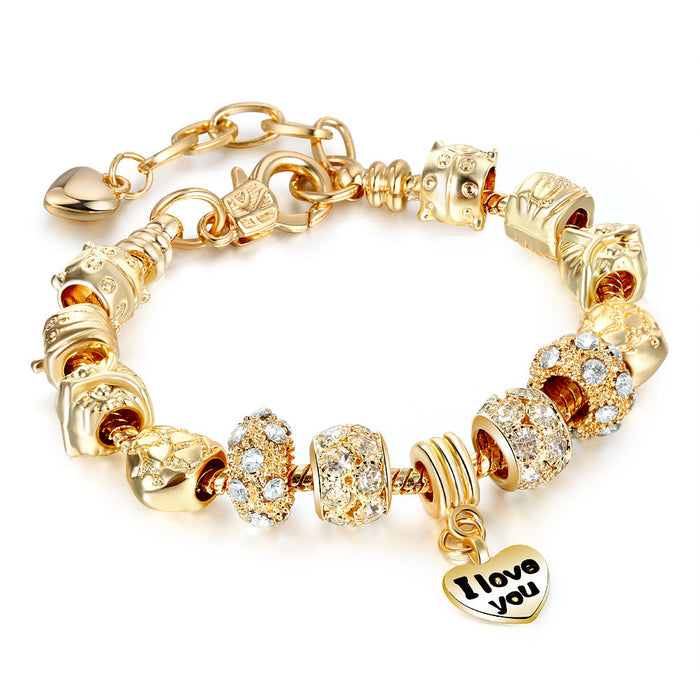 Wholesale golden alloy beaded bracelet JDC-BT-GSPD001 Bracelet JoyasDeChina AA205-19CM Wholesale Jewelry JoyasDeChina Joyas De China