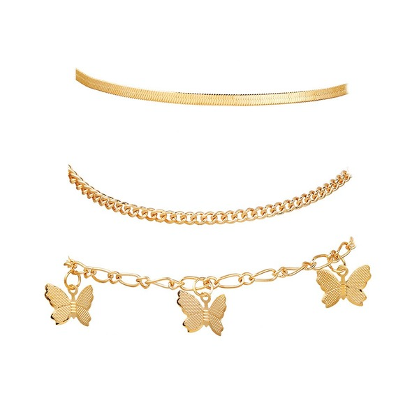 Bulk Jewelry Wholesale golden alloy butterfly pendant Anklets JDC-AS-F403 Wholesale factory from China YIWU China