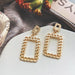Wholesale golden alloy chain hollow square earrings JDC-ES-F251 earrings JoyasDeChina C09-01-11 Wholesale Jewelry JoyasDeChina Joyas De China