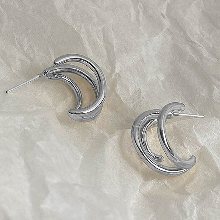 Wholesale golden alloy earrings JDC-ES-YWJQ009 Earrings 精巧 Silver Needle - Silver Earrings Wholesale Jewelry JoyasDeChina Joyas De China