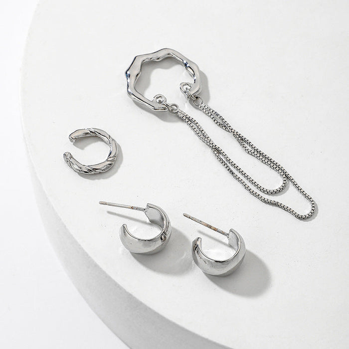 Wholesale golden alloy earrings JDC-ES-YWJQ024 Earrings 精巧 silver Wholesale Jewelry JoyasDeChina Joyas De China