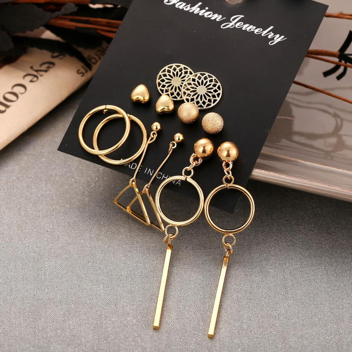 Wholesale golden alloy key tassel earring setJDC-ES-F201 earrings JoyasDeChina GFO04-01 gold 7 pairs Wholesale Jewelry JoyasDeChina Joyas De China