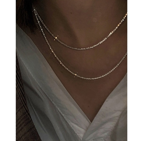 Bulk Jewelry Wholesale golden alloy sparkling clavicle chain JDC-NE-BY020 Wholesale factory from China YIWU China