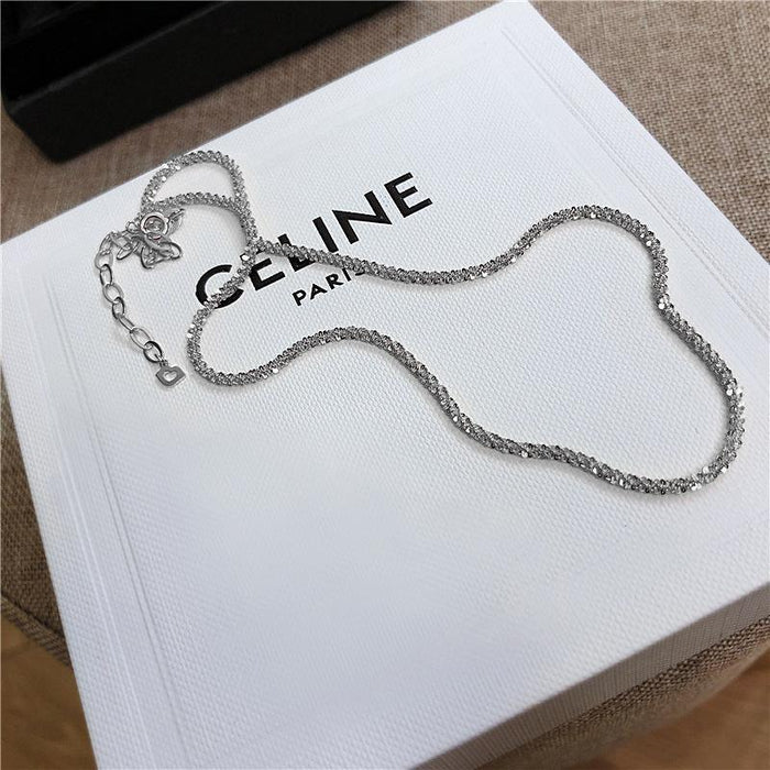 Bulk Jewelry Wholesale golden alloy sparkling clavicle chain JDC-NE-BY020 Wholesale factory from China YIWU China