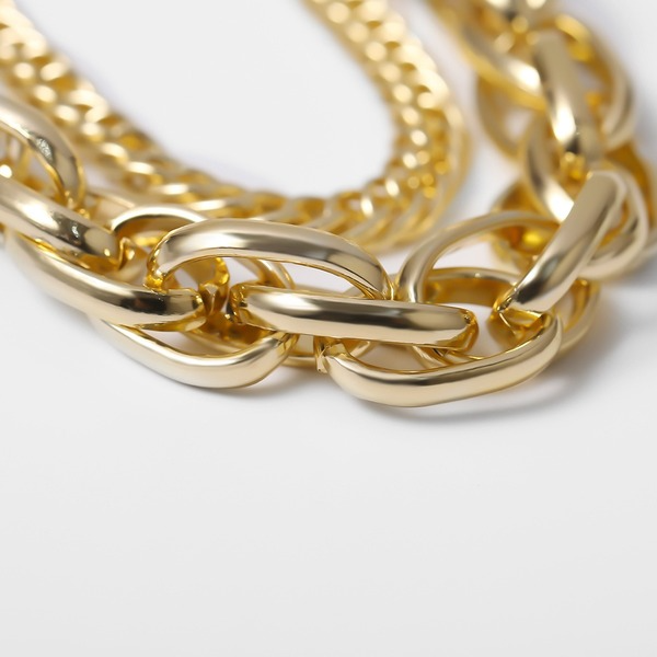 Bulk Jewelry Wholesale golden aluminum hip hop twist chain necklace JDC-NE-KunJ056 Wholesale factory from China YIWU China