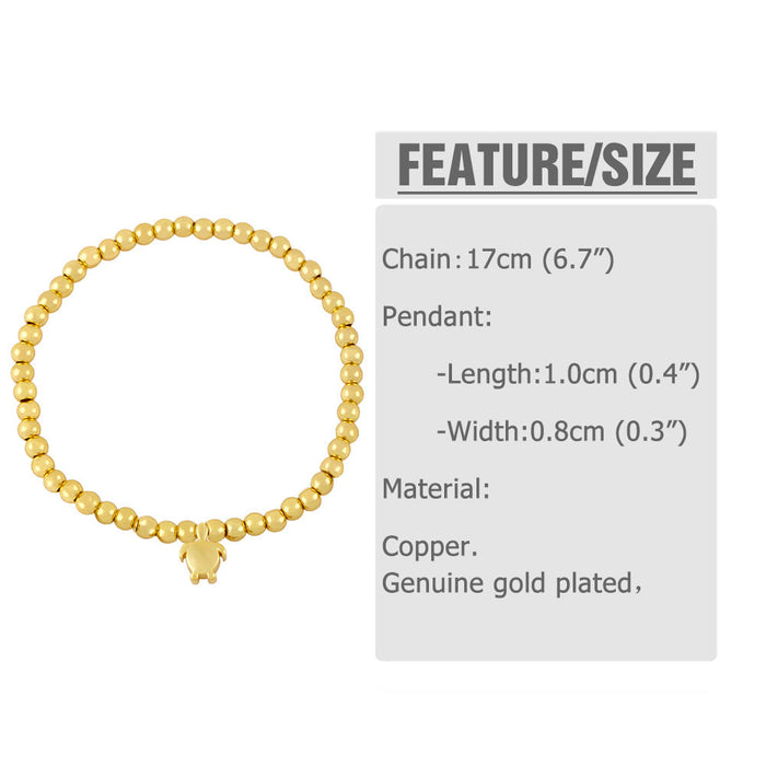 Wholesale golden beaded copper plated 18k gold bracelet JDC-BT-AS-018 Bracelet 翱�N Wholesale Jewelry JoyasDeChina Joyas De China