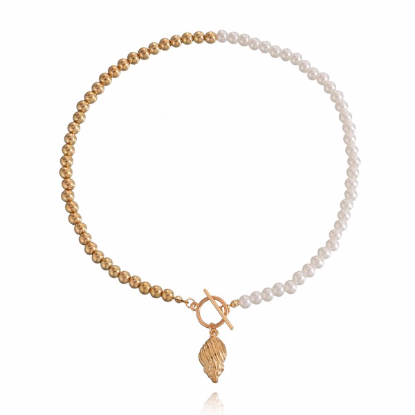 Wholesale golden conch pendant alloy necklaces JDC-NE-ZW038 necklaces JoyasDeChina Wholesale Jewelry JoyasDeChina Joyas De China