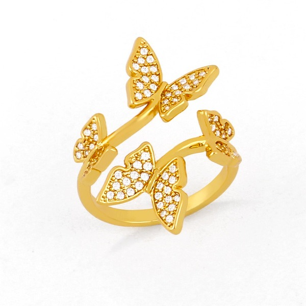 Bulk Jewelry Wholesale golden copper butterfly ring  JDC-RS-AS008 Wholesale factory from China YIWU China