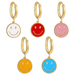 Bulk Jewelry Wholesale golden copper drop oil smile earrings JDC-ES-GSWB053 Wholesale factory from China YIWU China