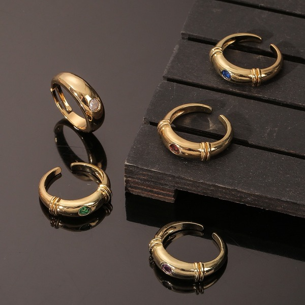 Wholesale golden copper opening adjustable rings JDC-RS-HX122 Rings JoyasDeChina Wholesale Jewelry JoyasDeChina Joyas De China