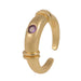 Wholesale golden copper opening adjustable rings JDC-RS-HX122 Rings JoyasDeChina purple opening adjustable Wholesale Jewelry JoyasDeChina Joyas De China