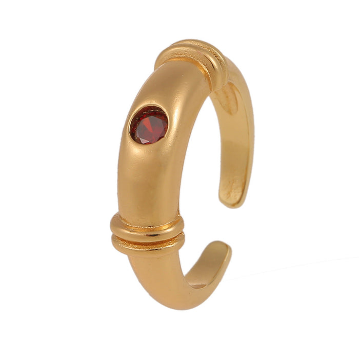 Wholesale golden copper opening adjustable rings JDC-RS-HX122 Rings JoyasDeChina red opening adjustable Wholesale Jewelry JoyasDeChina Joyas De China