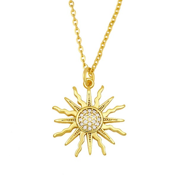 Bulk Jewelry Wholesale golden copper sunflower life tree Necklaces JDC-NE-AS248 Wholesale factory from China YIWU China