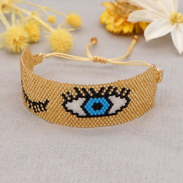 Bulk Jewelry Wholesale golden devil's eye woven bracelet JDC-gbh302 Wholesale factory from China YIWU China