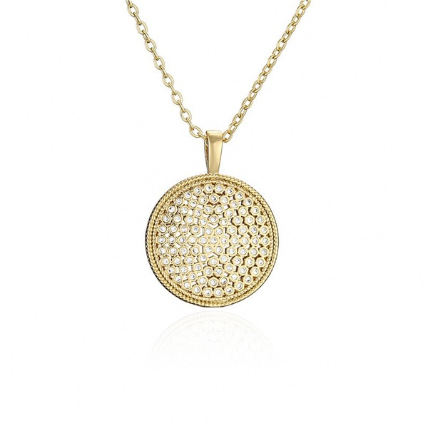 Bulk Jewelry Wholesale Golden disc geometry necklace JDC-ag133 Wholesale factory from China YIWU China