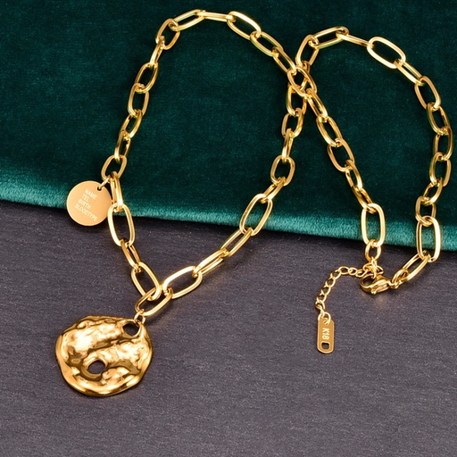 Wholesale golden irregular stainless steel necklaces JDC-NE-YS036 necklaces JoyasDeChina 18K gold color Wholesale Jewelry JoyasDeChina Joyas De China