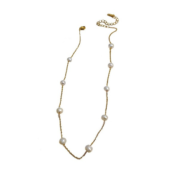 Bulk Jewelry Wholesale golden pearl pearl necklace clavicle chain JDC-NE-BY025 Wholesale factory from China YIWU China