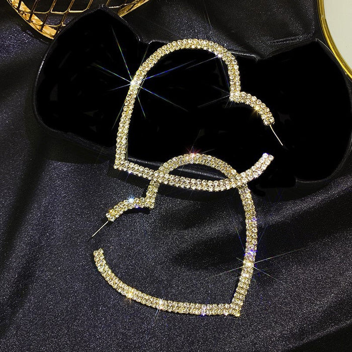 Wholesale golden rhinestone earrings JDC-ES-YWJQ007 Earrings 精巧 gold Wholesale Jewelry JoyasDeChina Joyas De China