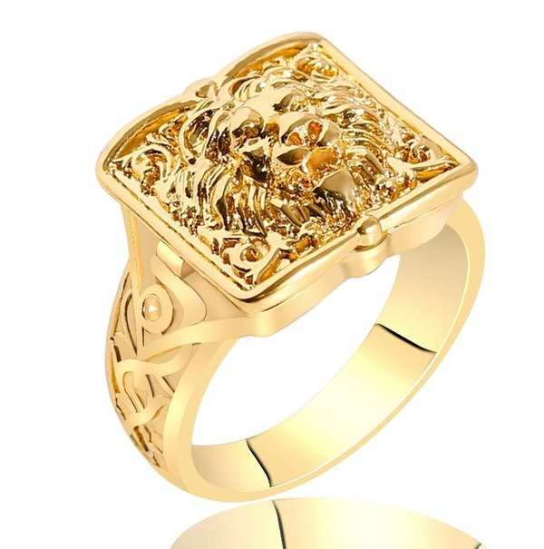 Wholesale golden skull face carved copper Rings JDC-RS-WN130 Rings 薇妮 Wholesale Jewelry JoyasDeChina Joyas De China