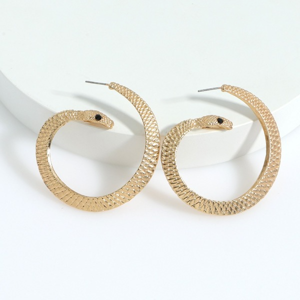 Wholesale golden snake shaped alloy earrings JDC-ES-V231 earrings JoyasDeChina Wholesale Jewelry JoyasDeChina Joyas De China