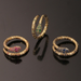 Wholesale golden snake-shaped copper inlaid zircon Rings JDC-RS-HX133 Rings JoyasDeChina Wholesale Jewelry JoyasDeChina Joyas De China