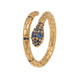 Wholesale golden snake-shaped copper inlaid zircon Rings JDC-RS-HX133 Rings JoyasDeChina blue Adjustable Wholesale Jewelry JoyasDeChina Joyas De China