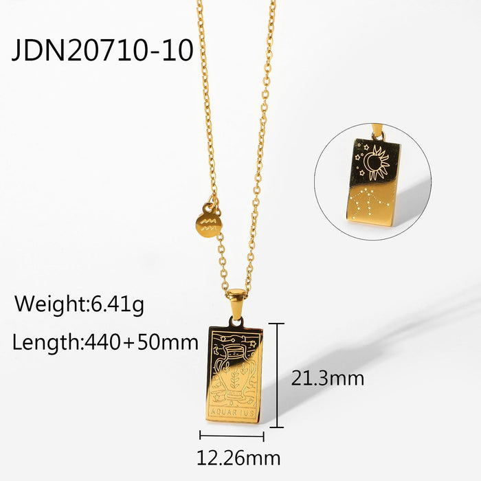 Wholesale golden stainless steel 12 constellation pendant JDC-NE-JD320 Necklaces 杰鼎 10 Wholesale Jewelry JoyasDeChina Joyas De China