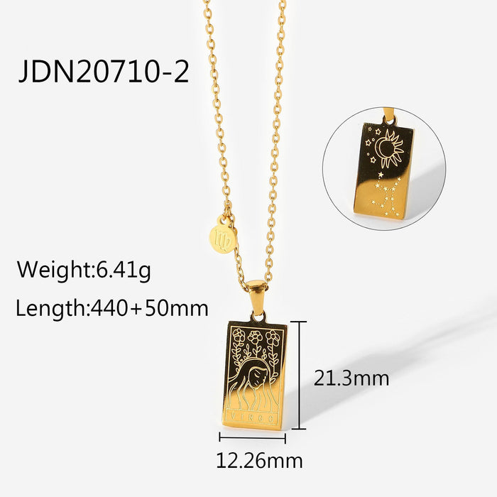 Wholesale golden stainless steel 12 constellation pendant JDC-NE-JD320 Necklaces 杰鼎 2 Wholesale Jewelry JoyasDeChina Joyas De China