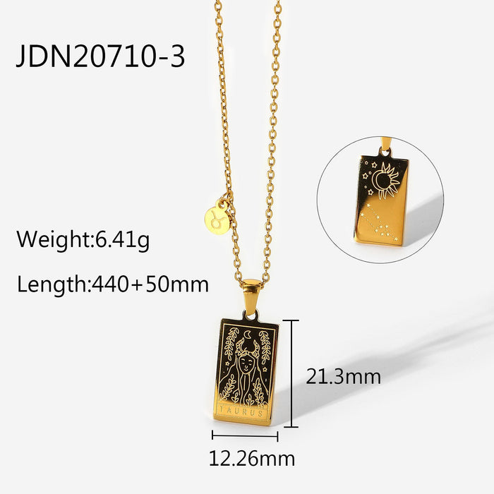 Wholesale golden stainless steel 12 constellation pendant JDC-NE-JD320 Necklaces 杰鼎 3 Wholesale Jewelry JoyasDeChina Joyas De China